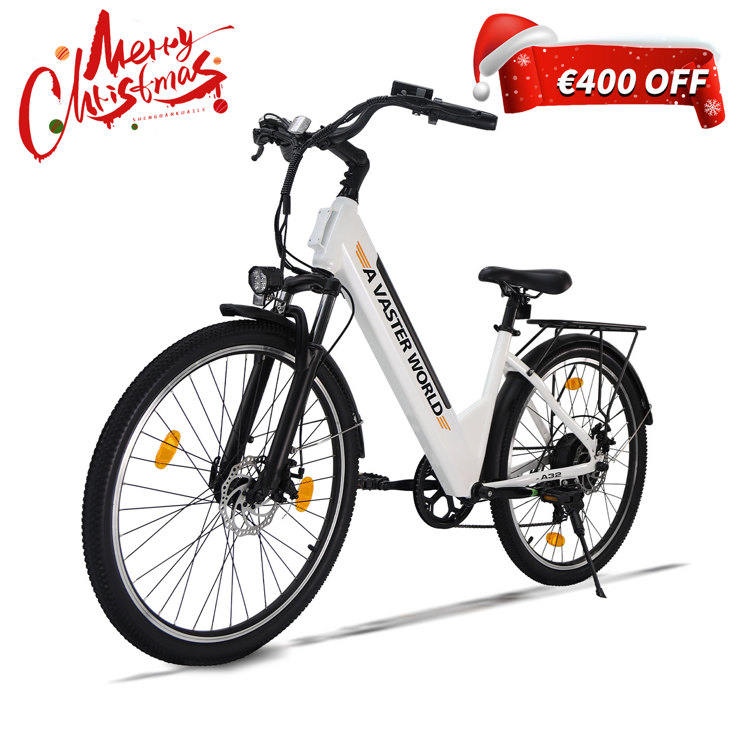 26" Electric Bike for Adults, Electric EBike with SHIMANO 7-Speed, Low-step-through Electric Bicycles ,Assisted up to 70km Grey| A32