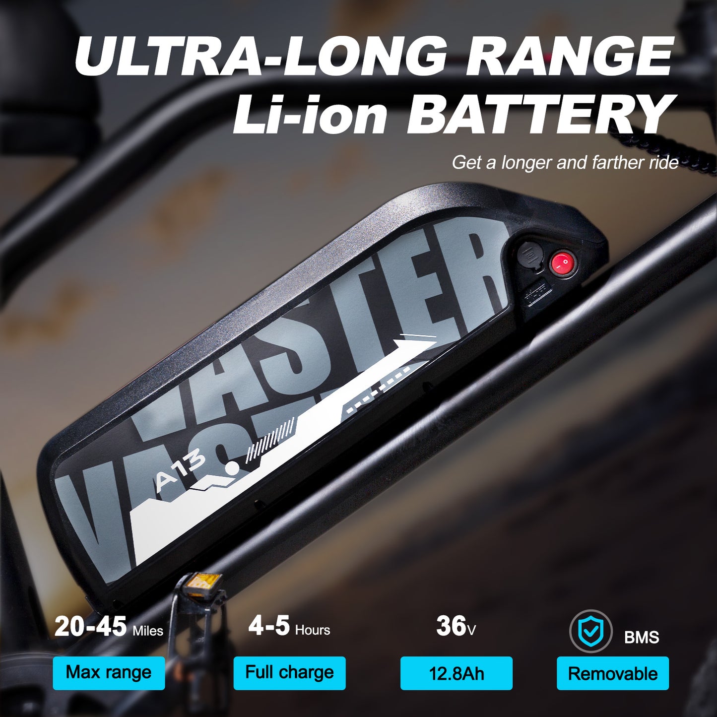 Electric Bike for Teenager 22 mph Ebike ,16'' Fat Tire Electric Bike, 20-45 Miles PAS Range, 36V12.8 Ah, 460Wh Larger Battery | AVDLBIKE A13