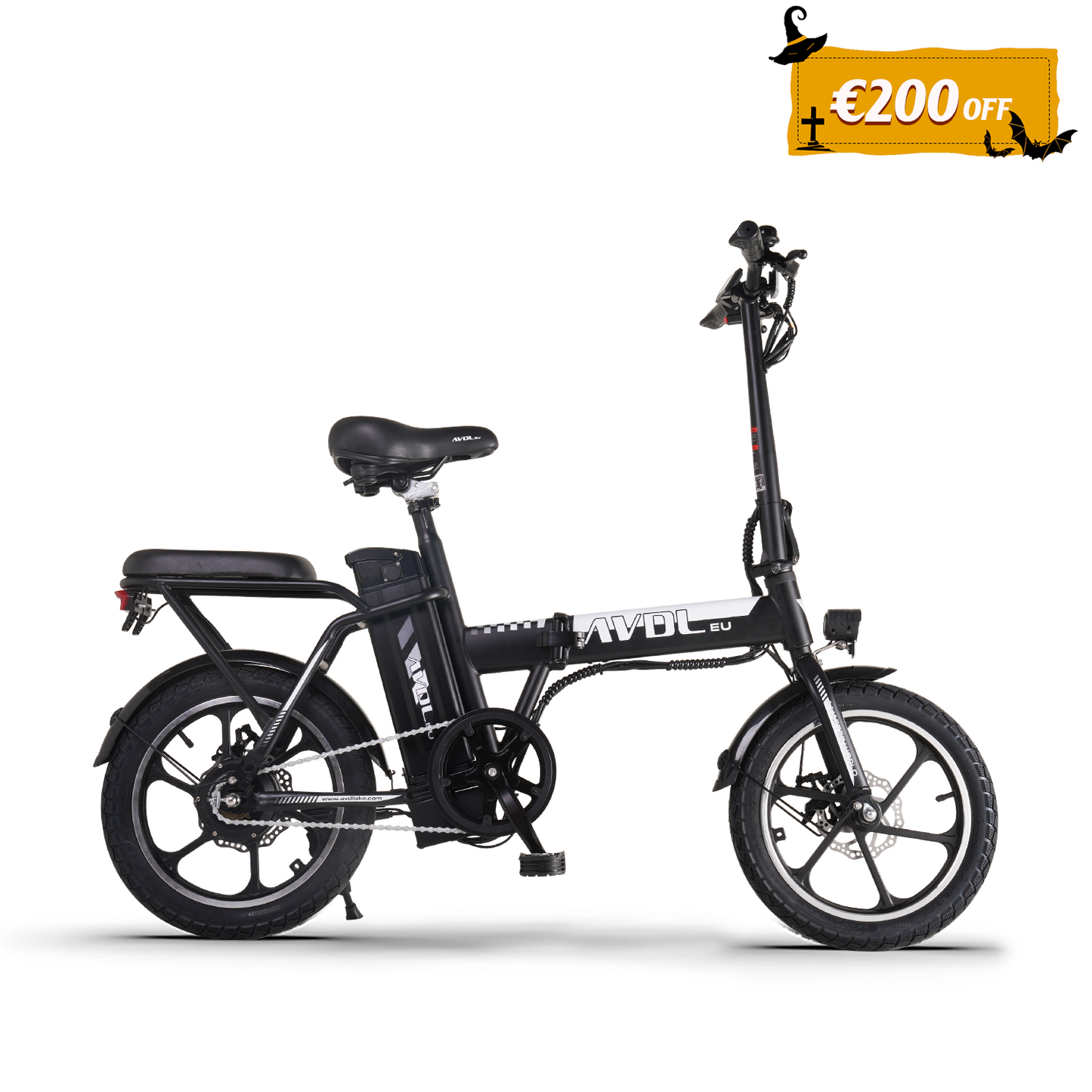 E-Bike für Erwachsene, 16 Zoll, faltbar, mit variabler Geschwindigkeit, für Schüler, Weiß | AVDL A10