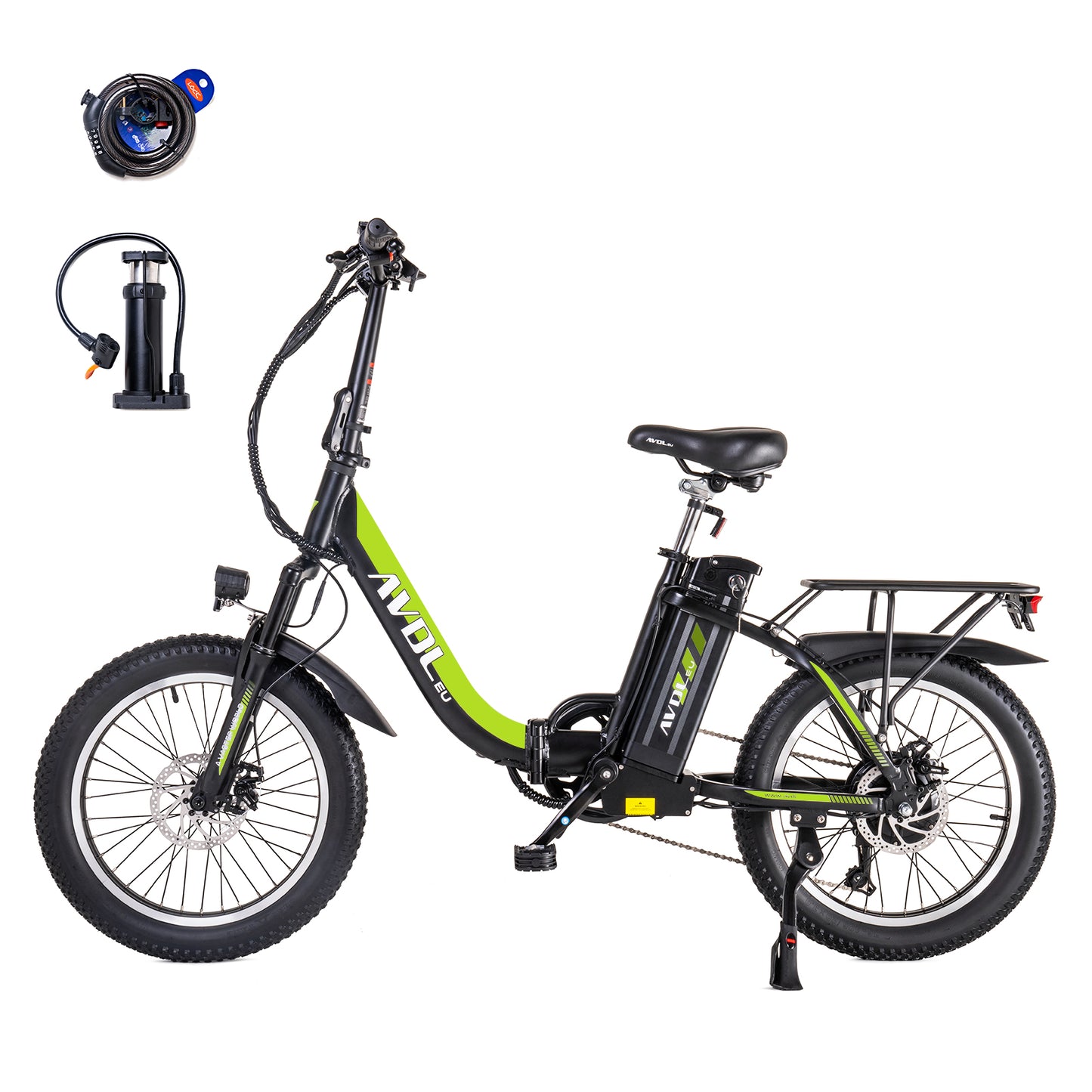 Best Foldable Ebikes for Adults 20 Inch Tire Electric Bike Green | AVDL A21