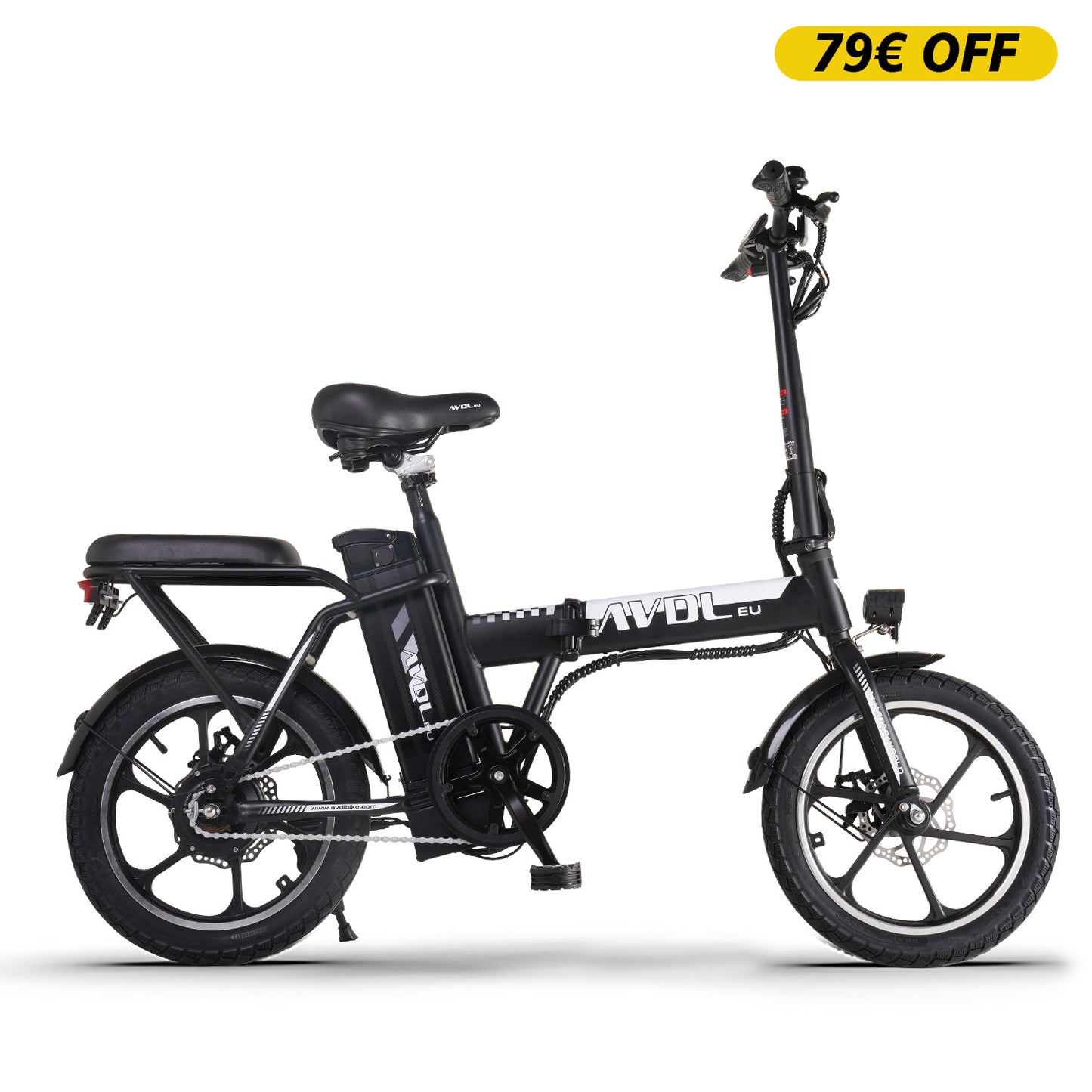Adult Ebike Bicycle 16 Inch Folding Variable Speed Ebicycle For Student White | AVDL A10
