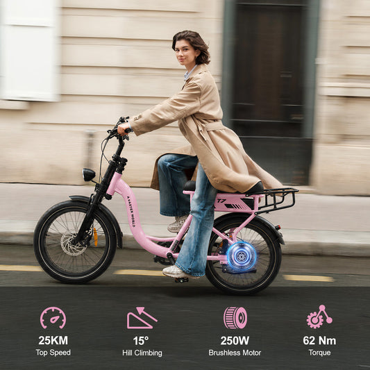 AVDLBIKE T7 Electric Bike | 20" x 4" Fat Tire | 250W | 48V 18Ah | 70KM Range | 25 km/h