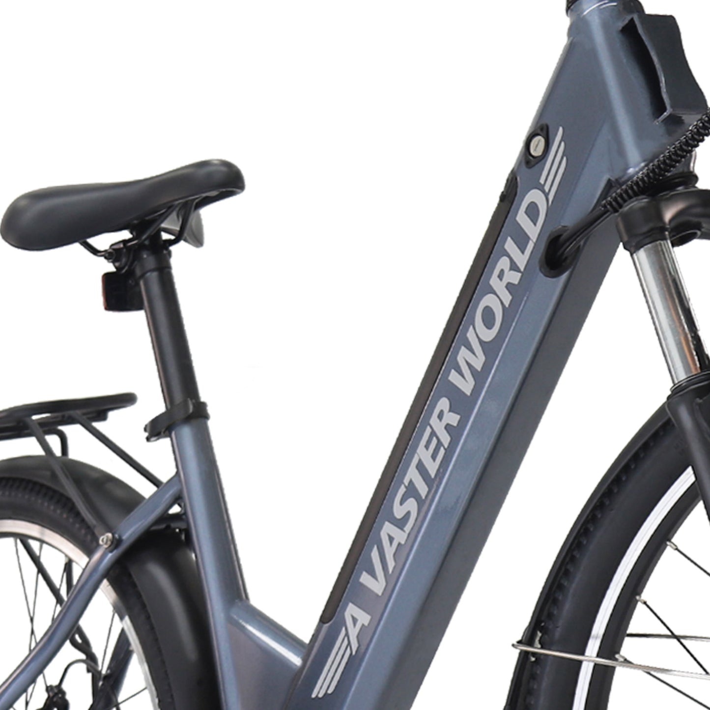 26" Electric Bike for Adults, Electric EBike with SHIMANO 7-Speed, Low-step-through Electric Bicycles ,Assisted up to 70km Grey| A32
