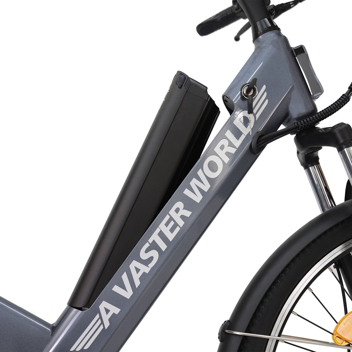 26" Electric Bike for Adults, Electric EBike with SHIMANO 7-Speed, Low-step-through Electric Bicycles ,Assisted up to 70km Grey| A32