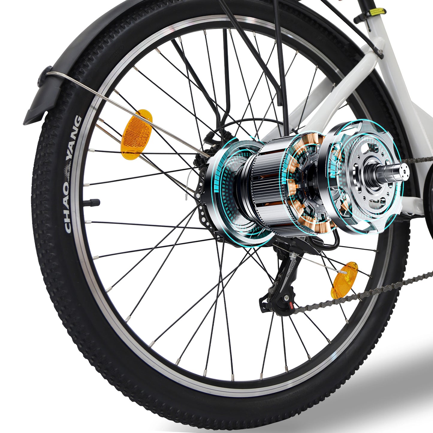 26" Electric Bike for Adults, Electric EBike with 7-Speed, Low-step-through Electric Bicycles ,Assisted up to 70km Ebike White | A32