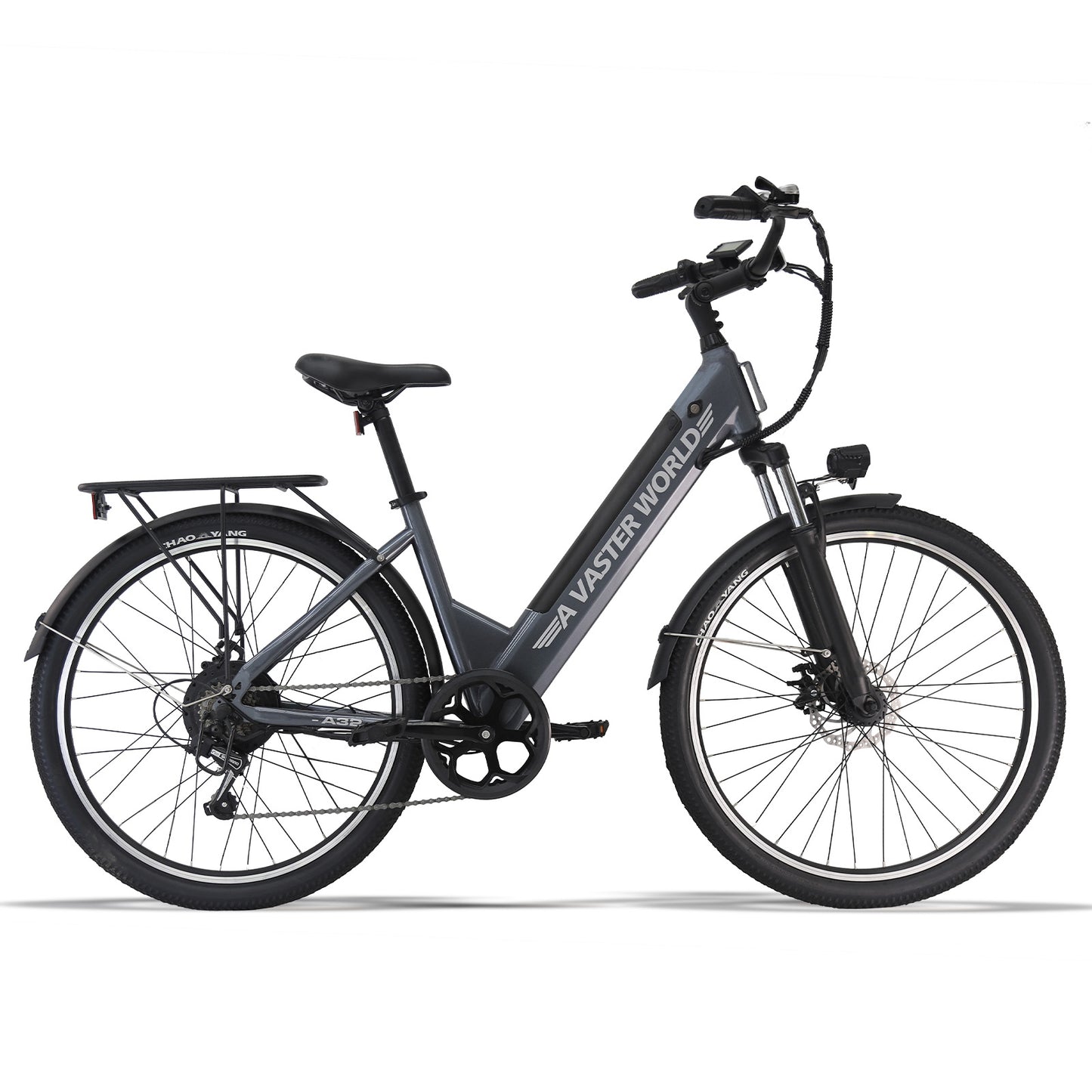 26" Electric Bike for Adults, Electric EBike with 7-Speed, Low-step-through Electric Bicycles ,Assisted up to 70km Ebike White | A32