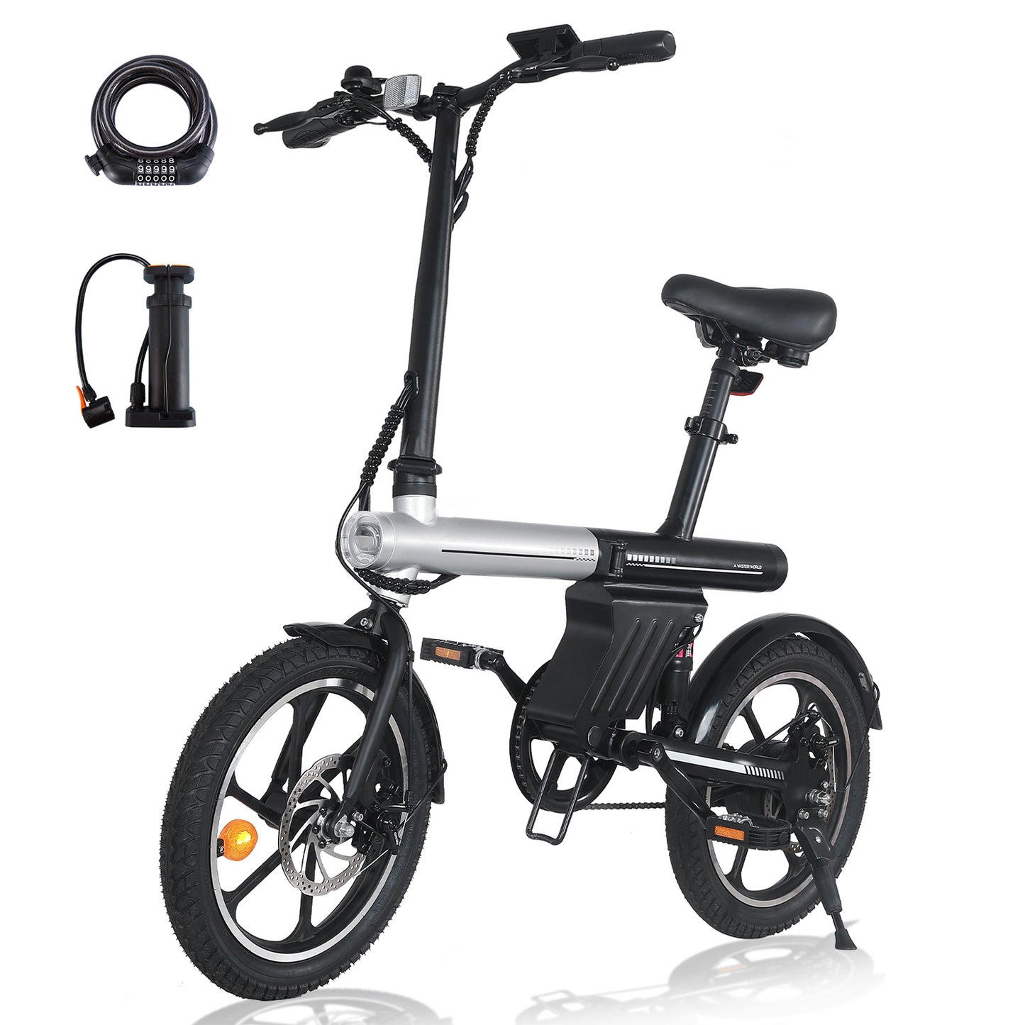 AVDL BIKE A11 Velo electrique E-Bike Pliable 16" -250W-25km /h, 6.4Ah/36V Batterie Amovible, 15-25km (Mode ASSIST), Velo Urbain Adolescent/Adulte