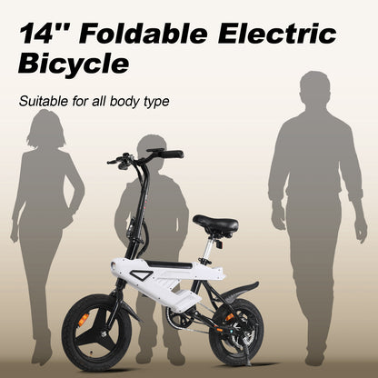 AVDL BIKE foldable e - bike, maximum speed 20 MPH,500 watt peak motor and portable, 14 - inch (about 35.6 cm) adult e - bike,36V and 6.4Ah lithium battery removable, 20 - mile (about 50.8 km)PAS range, foldable bike AD ult and teen. - #AVDLEU#