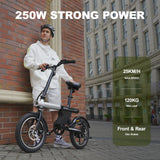 Load image into Gallery viewer, AVDL BIKE A11 Velo electrique E-Bike Pliable 16&quot; -250W-25km /h, 6.4Ah/36V Batterie Amovible, 15-25km (Mode ASSIST), Velo Urbain Adolescent/Adulte