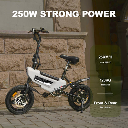 AVDL BIKE A01 Velo electrique E-Bike Biegsam 14" -250W-25km/h, 6,4Ah/36V Batterie fahrbar, 15-25km (Modus ASSIST), Velo Urbain Jugendliche/Erwachsene