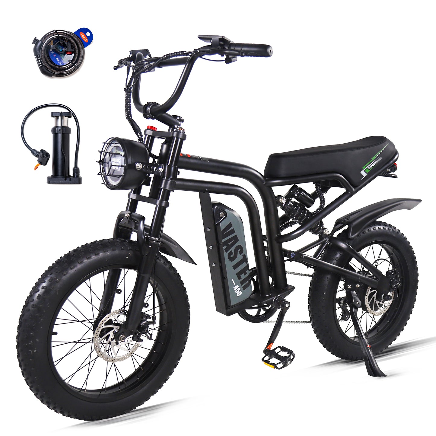 AVDL BIKE A50 Velo Electrique 20" - Fat Bike Tout Terrain - Moteur 250W-25km/h-Batterie 48V 14.25Ah - Autonomie 60-120km - Noir