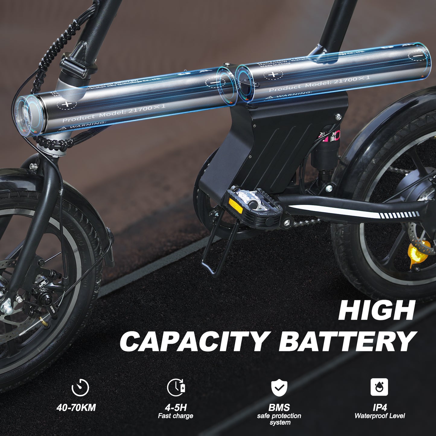 AVDL BIKE A11 Velo electrique E-Bike Pliable 16" -250W-25km /h, 6.4Ah/36V Batterie Amovible, 15-25km (Mode ASSIST), Velo Urbain Adolescent/Adulte