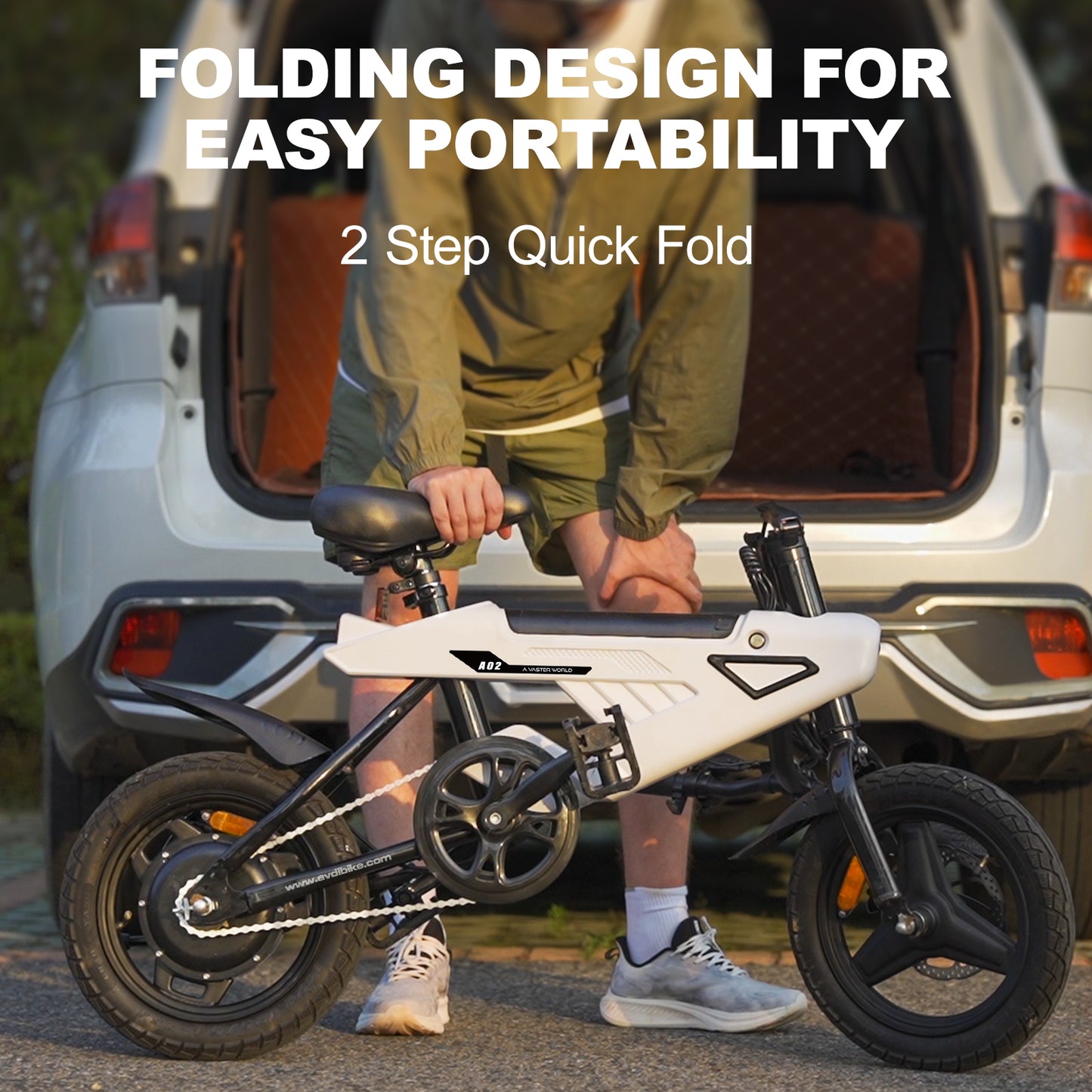 AVDL BIKE foldable e - bike, maximum speed 20 MPH,500 watt peak motor and portable, 14 - inch (about 35.6 cm) adult e - bike,36V and 6.4Ah lithium battery removable, 20 - mile (about 50.8 km)PAS range, foldable bike AD ult and teen. - #AVDLEU#