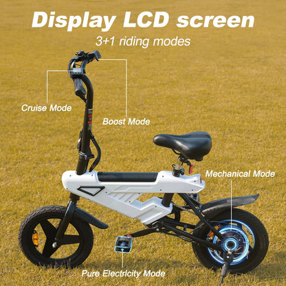 AVDL BIKE foldable e - bike, maximum speed 20 MPH,500 watt peak motor and portable, 14 - inch (about 35.6 cm) adult e - bike,36V and 6.4Ah lithium battery removable, 20 - mile (about 50.8 km)PAS range, foldable bike AD ult and teen. - #AVDLEU#