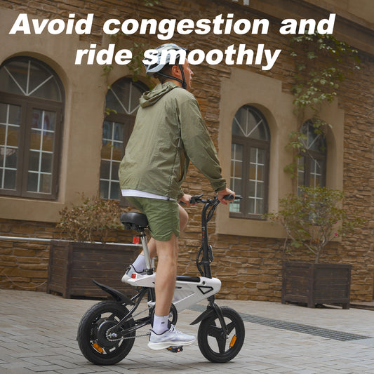 AVDL BIKE foldable e - bike, maximum speed 20 MPH,500 watt peak motor and portable, 14 - inch (about 35.6 cm) adult e - bike,36V and 6.4Ah lithium battery removable, 20 - mile (about 50.8 km)PAS range, foldable bike AD ult and teen. - #AVDLEU#