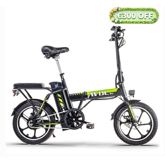 Ebike Bicycle For Adult 16 Inch Folding Variable Speed Ebicycle Green | AVDLBIKE A10