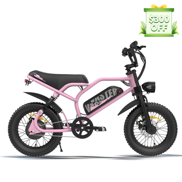 Electric Bike for Teenager 20 mph Ebike ,16'' Fat Tire Electric Bike, 20-45 Miles PAS Range, 36V12.8 Ah, 460Wh Larger Battery | A13 Pink