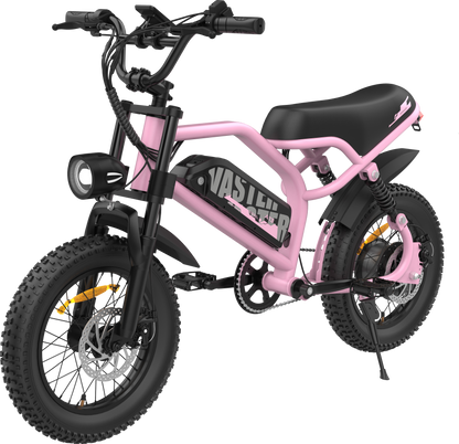 Electric Bike for Teenager 20 mph Ebike ,16'' Fat Tire Electric Bike, 20-45 Miles PAS Range, 36V12.8 Ah, 460Wh Larger Battery | A13 Pink