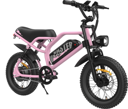 Electric Bike for Teenager 20 mph Ebike ,16'' Fat Tire Electric Bike, 20-45 Miles PAS Range, 36V12.8 Ah, 460Wh Larger Battery | A13 Pink