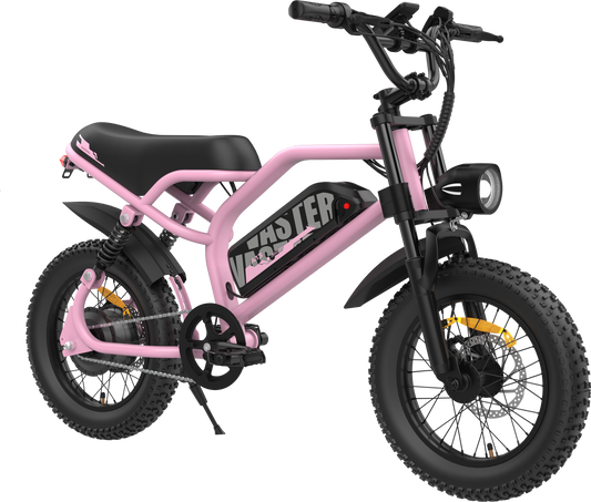 Electric Bike for Teenager 20 mph Ebike ,16'' Fat Tire Electric Bike, 20-45 Miles PAS Range, 36V12.8 Ah, 460Wh Larger Battery | A13 Pink