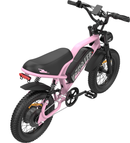 Electric Bike for Teenager 20 mph Ebike ,16'' Fat Tire Electric Bike, 20-45 Miles PAS Range, 36V12.8 Ah, 460Wh Larger Battery | A13 Pink
