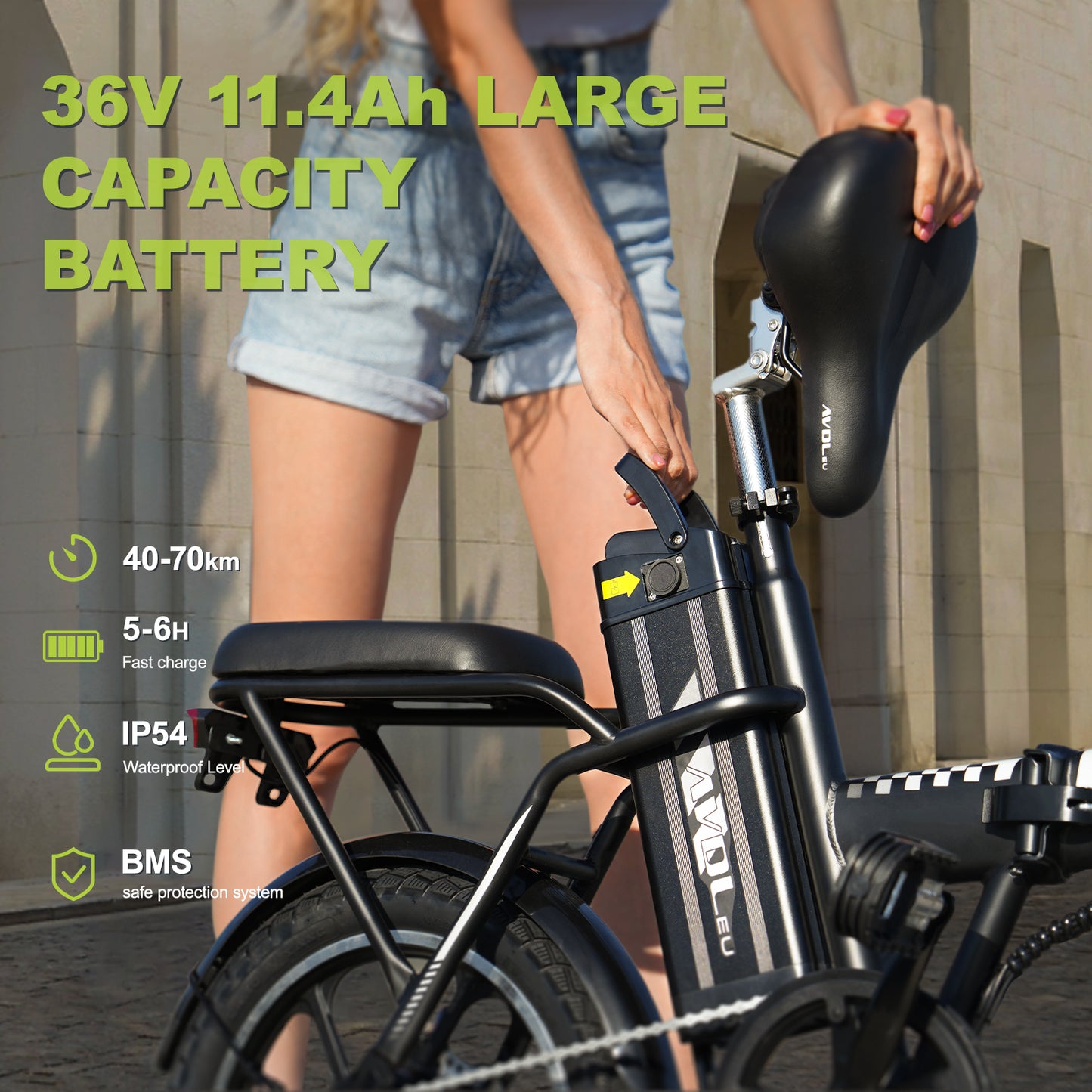 Faltbares E-Bike für Erwachsene Elektrische Urban Bikes 20 Zoll Reifen Elektrofahrrad | AVDL A20