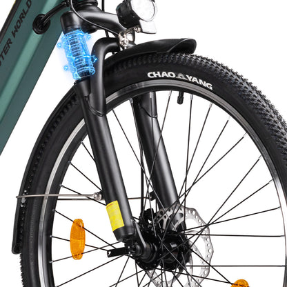 26" Electric Bike for Adults, Electric Ebike with SHIMANO 7-Speed, Low-step-through Electric Bicycles ,Assisted up to 70km Green | A32