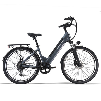 26" Electric Bike for Adults, Electric Ebike with SHIMANO 7-Speed, Low-step-through Electric Bicycles ,Assisted up to 70km Green | A32