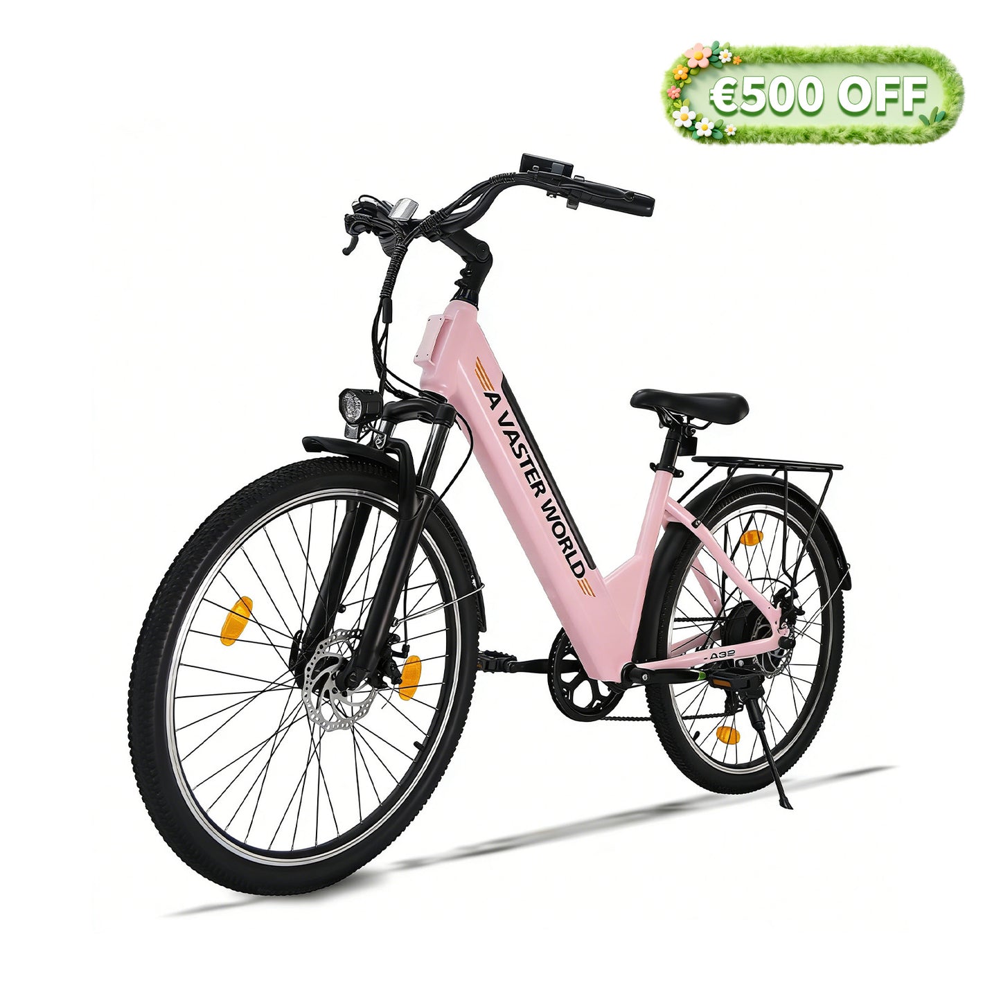26" Electric Bike for Adults, Electric EBike with SHIMANO 7-Speed, Low-step-through Electric Bicycles ,Assisted up to 70km Grey| A32