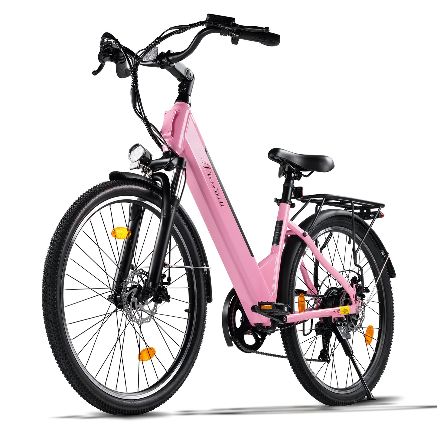 Ebike for Adult 26 Inch City Bike, 250W Motor, 48V 499 Wh Battery ,60-70 Km PAS Reichweite, 7 Gang Schaltung | A32 Pink