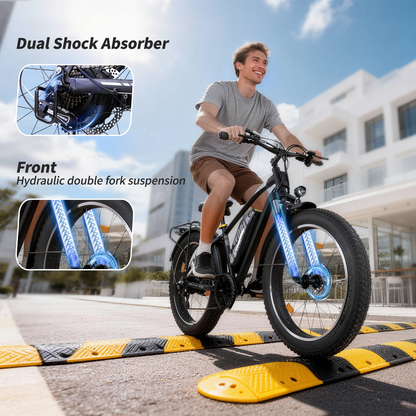 Mountain Bike with 26x4 Inch Fat Tire, Ebike 48V 15.6Ah Battery Up to 70KM, 250W Motor Max. 25km/h | AVDLBIKE A35