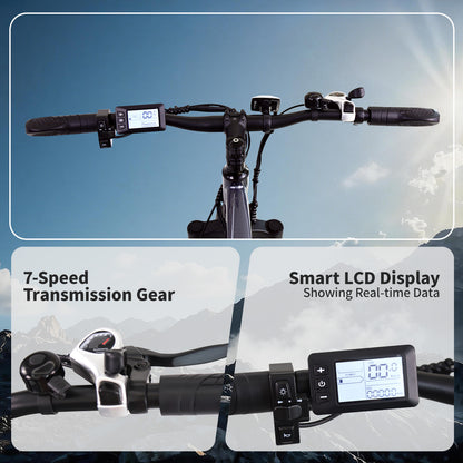 Mountain Bike with 26x4 Inch Fat Tire, Ebike 48V 15.6Ah Battery Up to 70KM, 250W Motor Max. 25km/h | AVDLBIKE A35