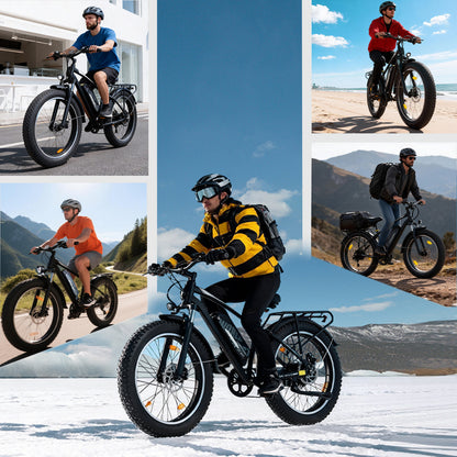 Mountain Bike with 26x4 Inch Fat Tire, Ebike 48V 15.6Ah Battery Up to 70KM, 250W Motor Max. 25km/h | AVDLBIKE A35