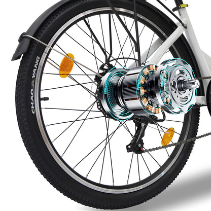26" Electric Bike for Adults, Electric EBike with SHIMANO 7-Speed, Low-step-through Electric Bicycles ,Assisted up to 70km Grey| A32